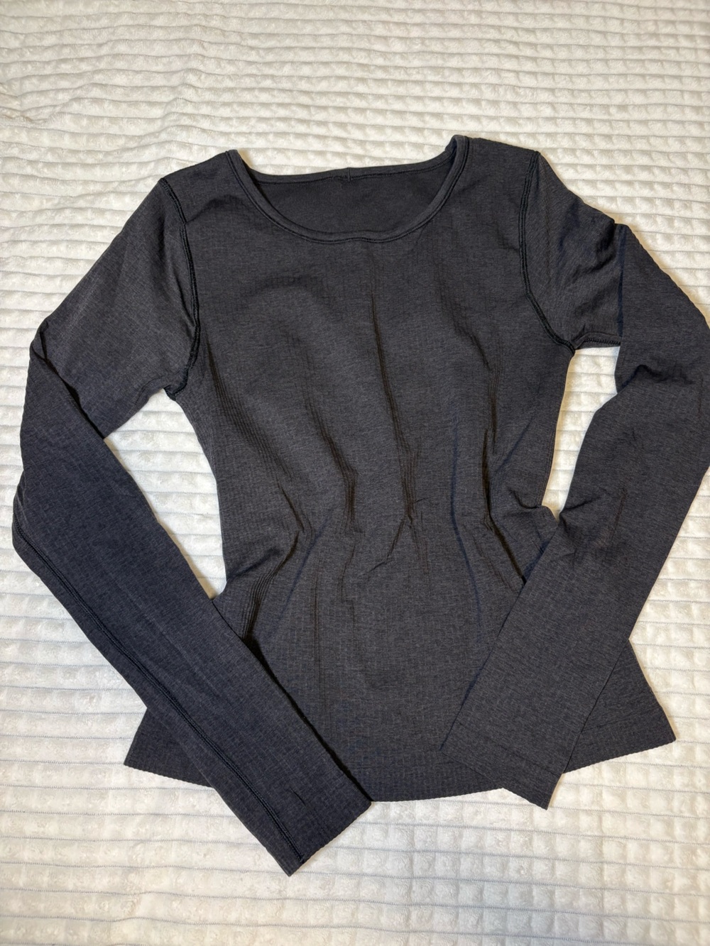 lululemon athletica Long Sleeve Scoop-Neck Top - Charcoal Gray